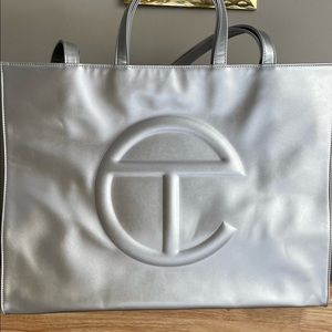 Large Silver Telfar Bag